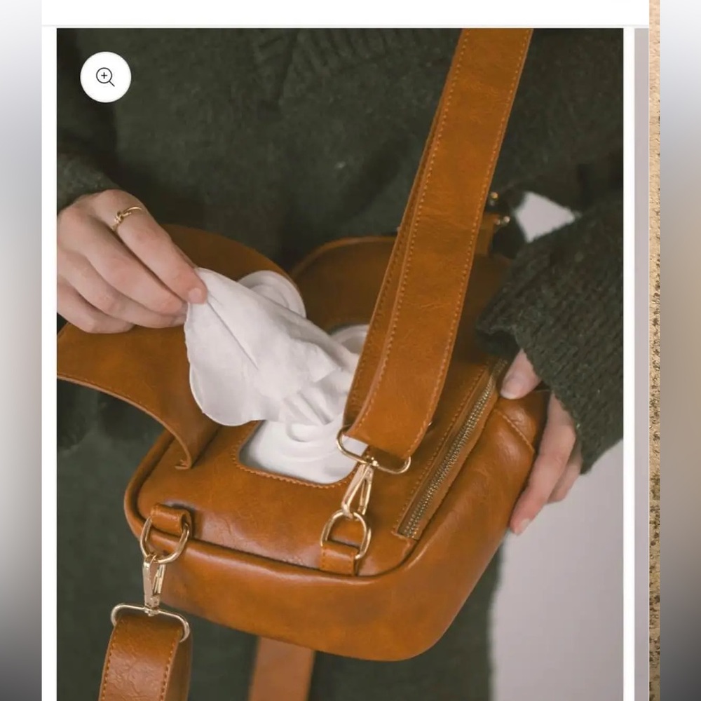 Leather diaper bag